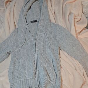 Brandy Melville Light Gray Hooded Cardigan💖💖💖💖💖 So Cute!!!!